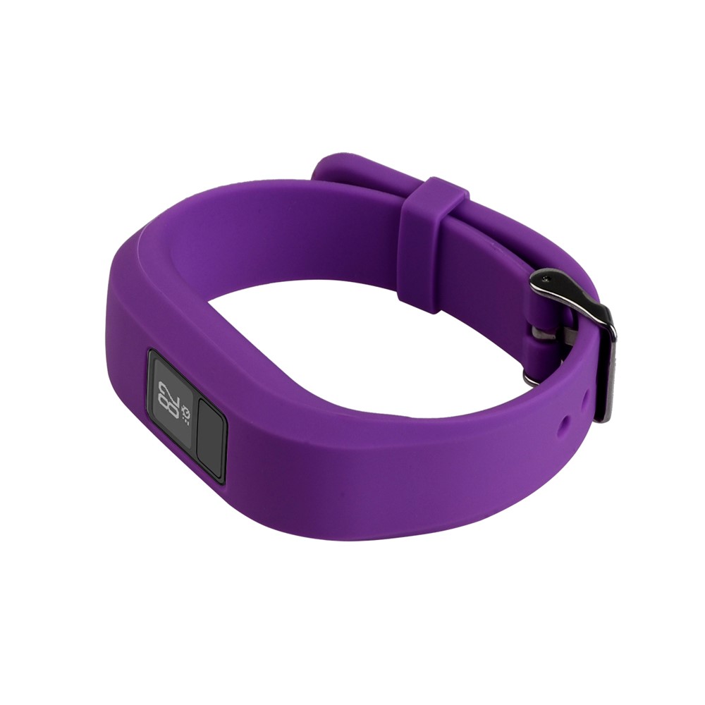 Flexible Soft Silicone Replacement Wrist Watch Band for Garmin Vivofit 3 - Purple-4