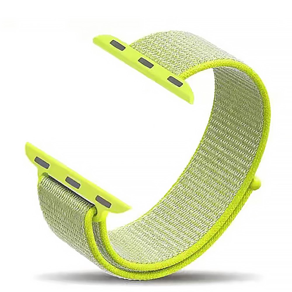 Nylon Velcro Closure Watch Strap Replacement for Apple Watch Series 4 44mm / Series 3 2 1 42mm - Yellow-2