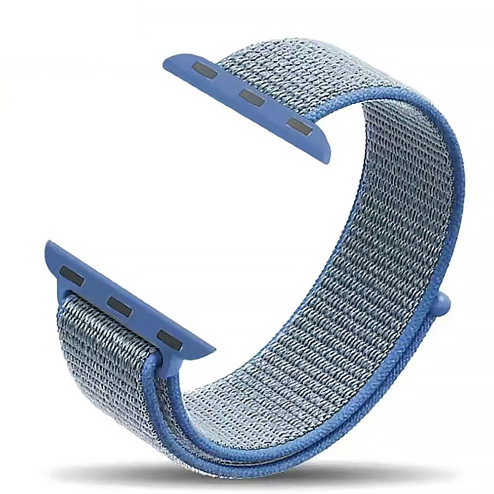 Nylon Velcro Closure Watch Band Bracelet for Apple Watch Series 5 4 44mm / Series 3 2 1 42mm - Baby Blue-2