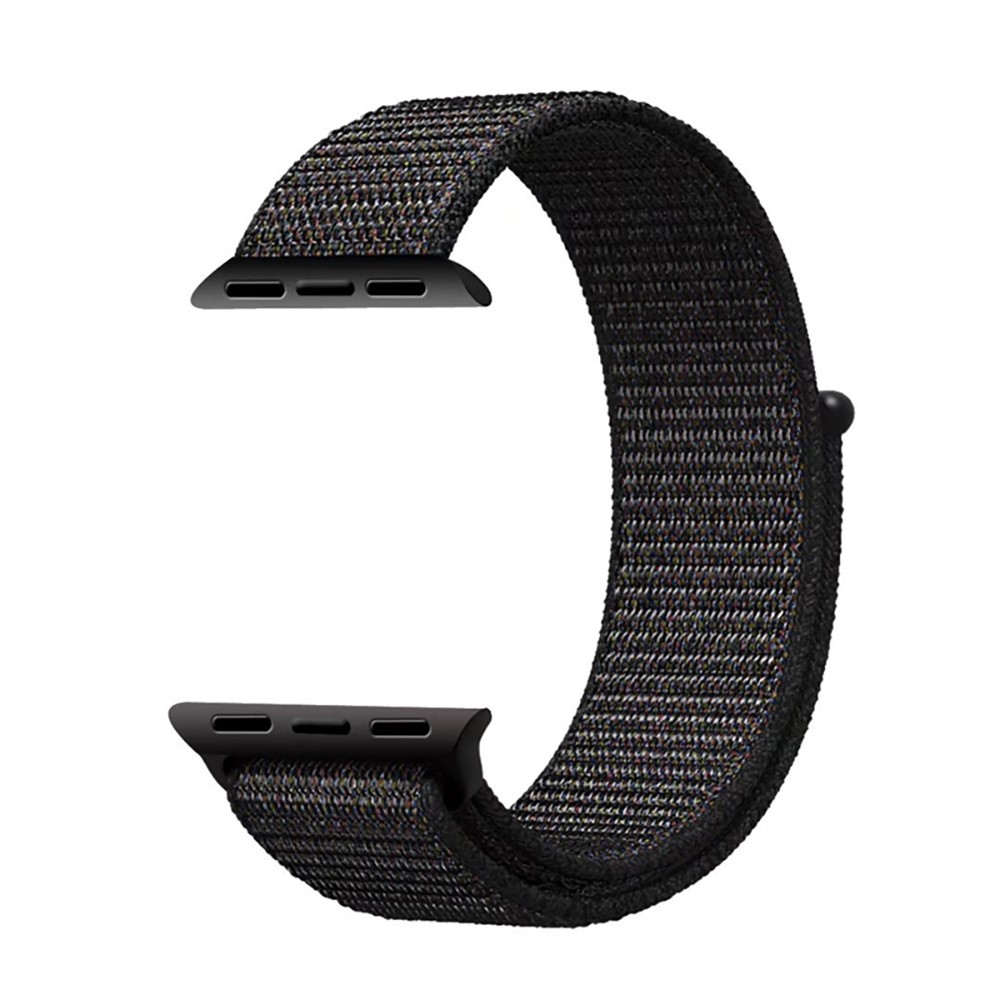 Pulseira De Relógio De Fechamento De Velcro De Nylon Para Apple Watch Series 4 40mm / Série 3 2 1 38mm - Preto-2