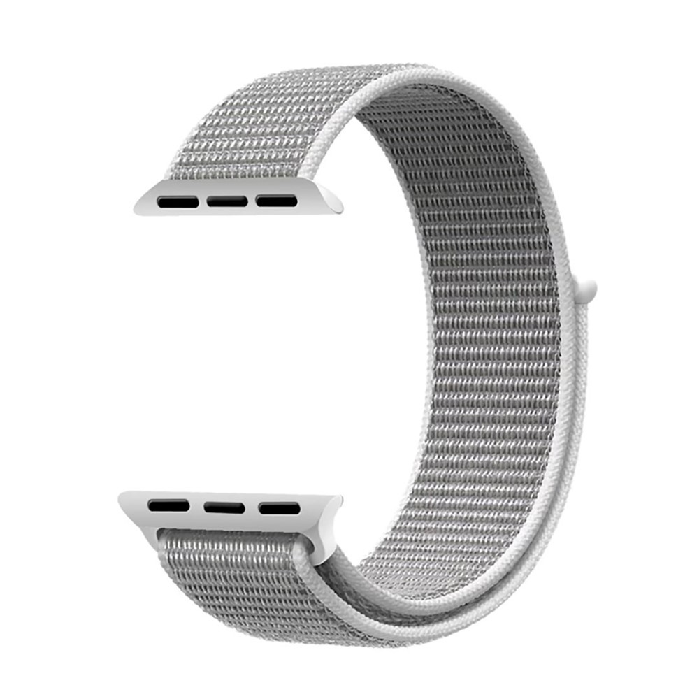 Adjustable Velcro Closure Nylon Watch Strap for Apple Watch Series 4 40mm / Series 3 2 1 38mm - White-2