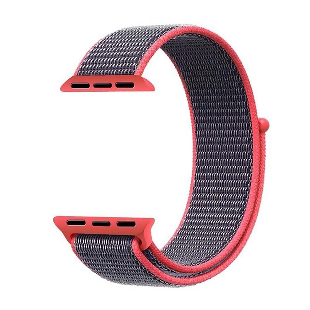 Nylon Klettverschluss Ersatzband Für Apple Watch Serie 3/2/1 38mm - Rot-2