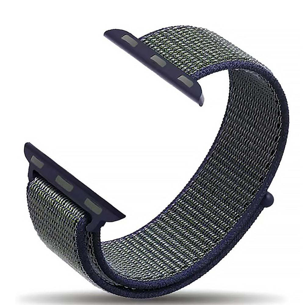 Adjustable Velcro Closure Nylon Watch Strap for Apple Watch Series 3/2/1 38mm - Green / Blue-2