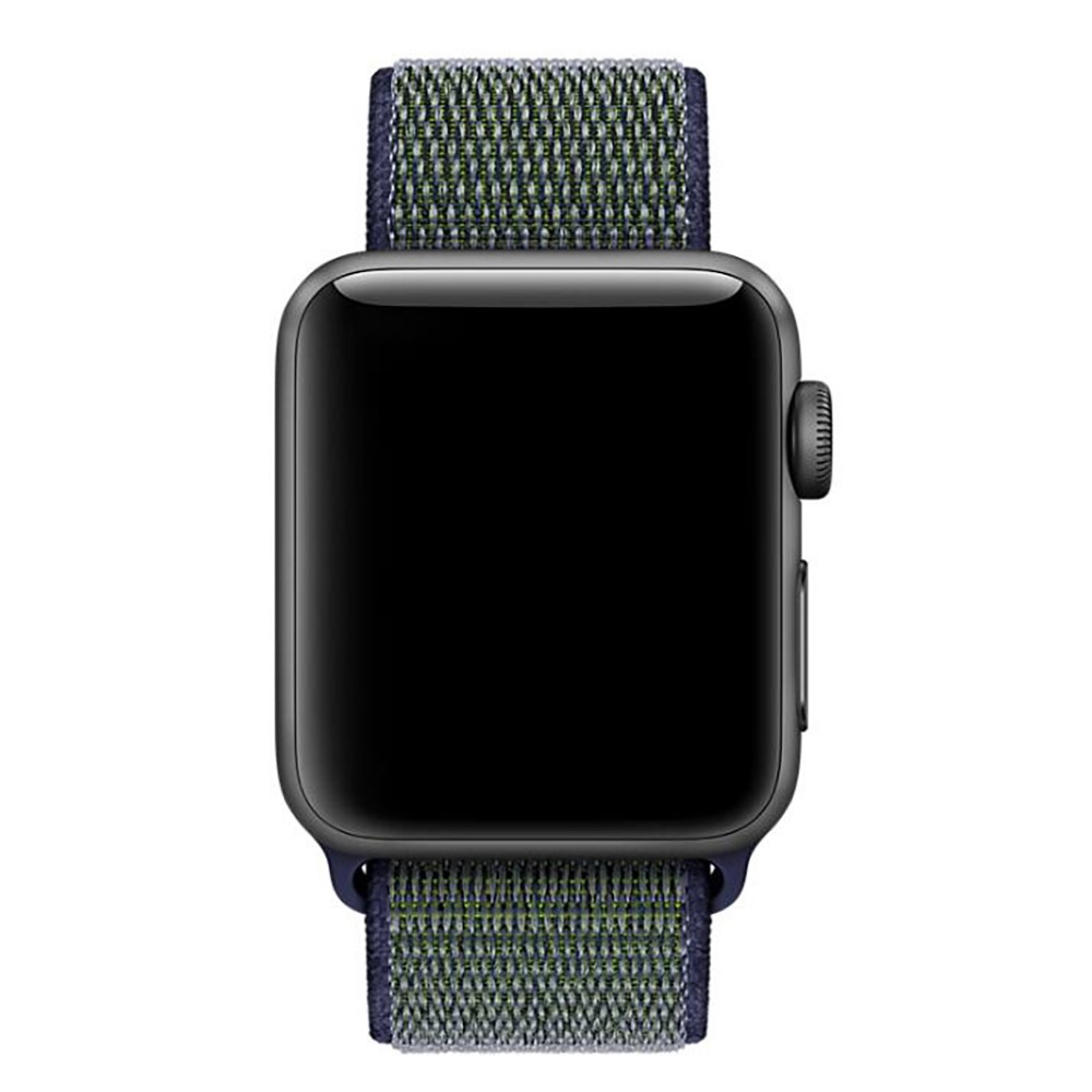 Adjustable Velcro Closure Nylon Watch Strap for Apple Watch Series 3/2/1 38mm - Green / Blue-3