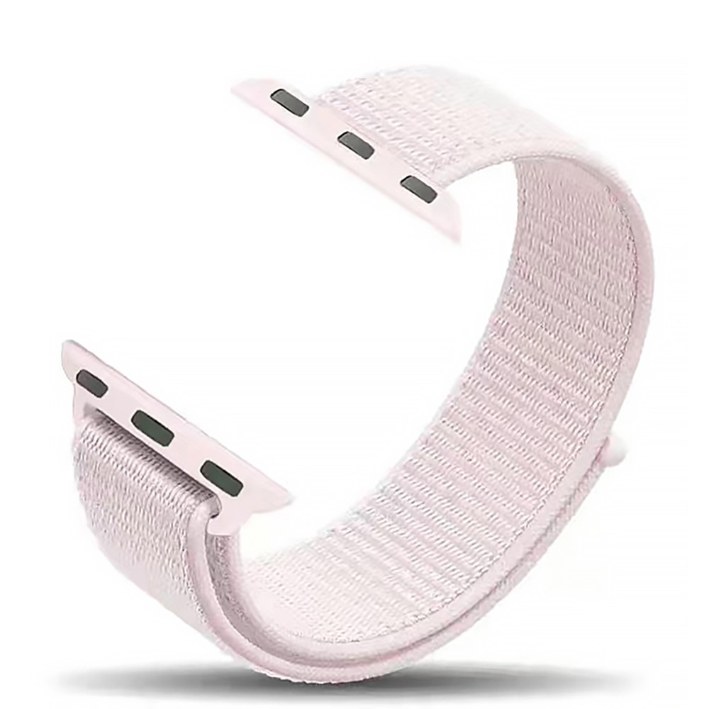 Adjustable Velcro Closure Nylon Watch Band for Apple Watch Series 4 40mm / Series 3 2 1 38mm - Pink-2
