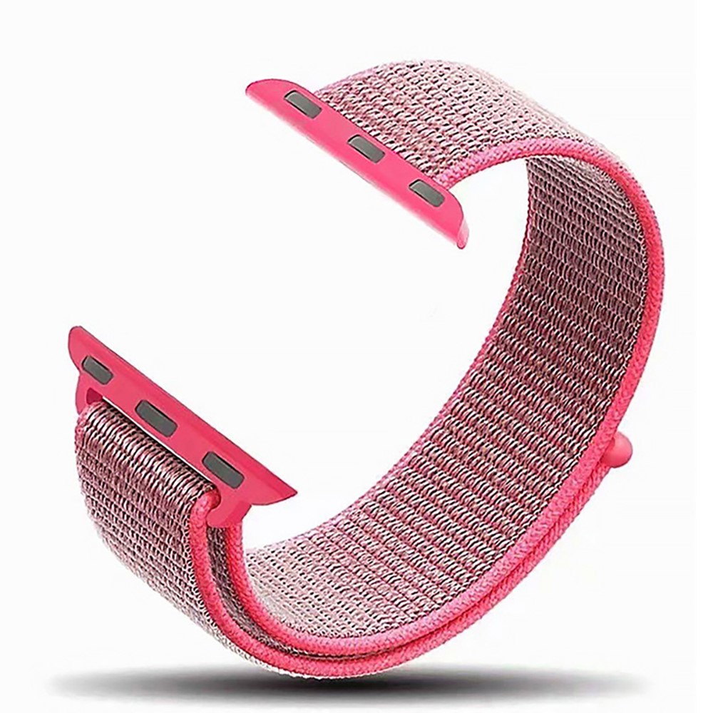 Adjustable Velcro Closure Nylon Watch Band Replacement for Apple Watch Series 4 40mm / Series 3 2 1 38mm - Rose-2