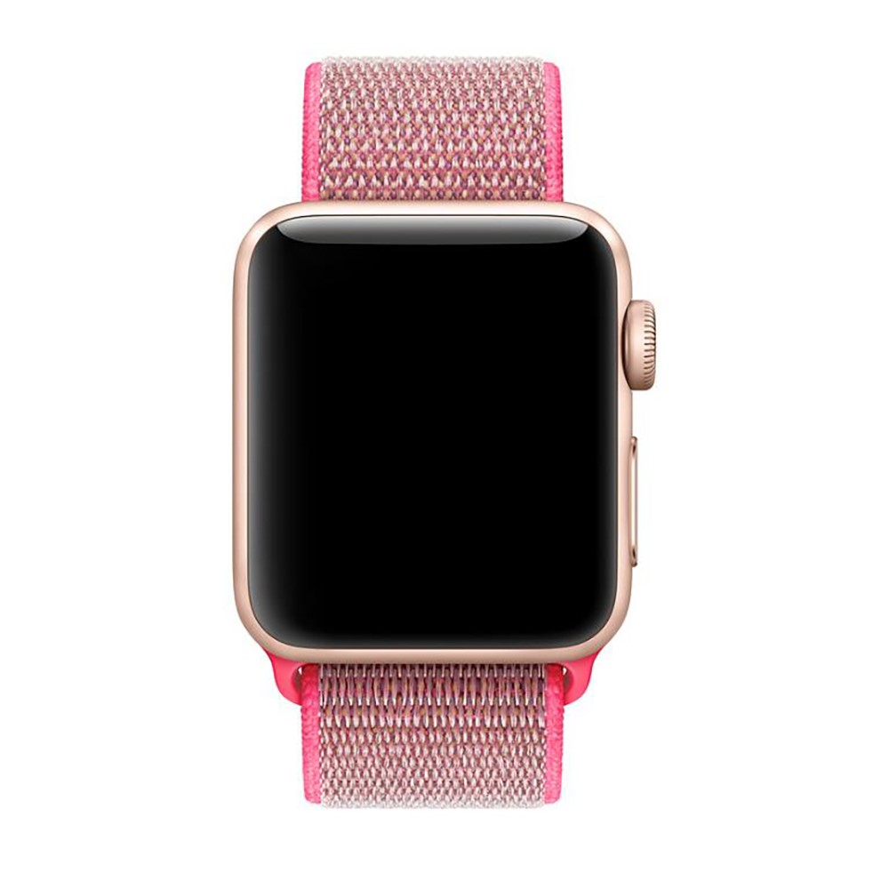 Adjustable Velcro Closure Nylon Watch Band Replacement for Apple Watch Series 4 40mm / Series 3 2 1 38mm - Rose-3