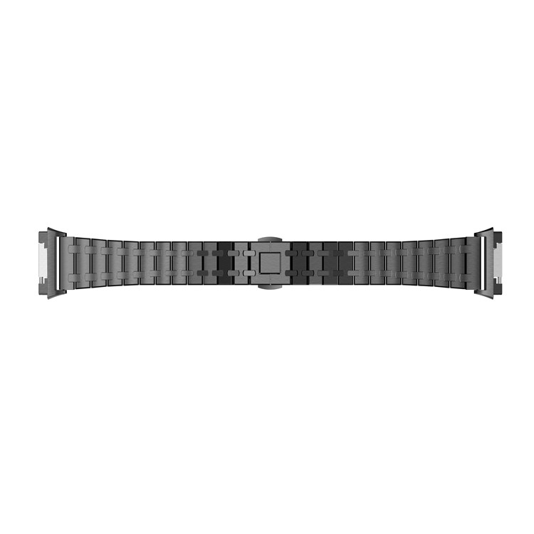 22mm 316L Stainless Steel Butterfly Buckle Watch Strap for Fibit Ionic - Black-4