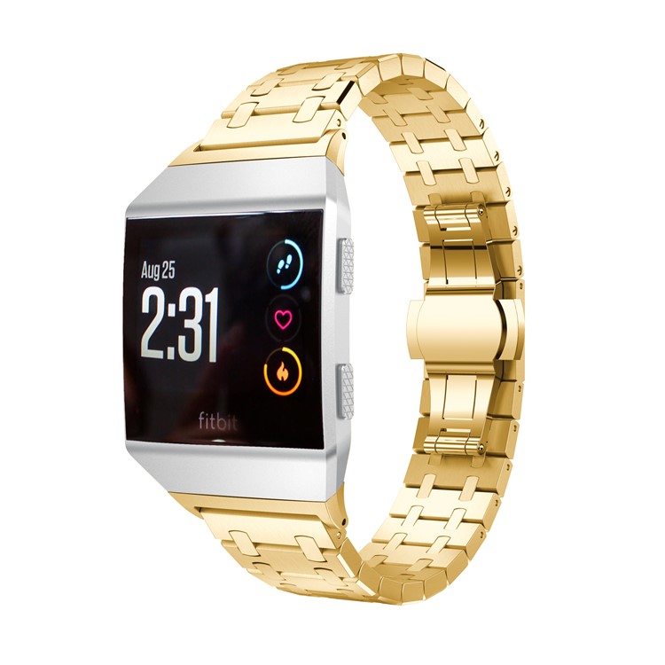 

For Fitbit Ionic 316L Stainless Steel Watchband Replacement 22mm with Butterfly Buckle - Gold Color