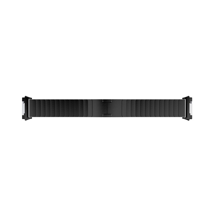 Stainless Steel Link Chain Watch Band with Lugs Adapters for Fitbit Ionic - Black-4