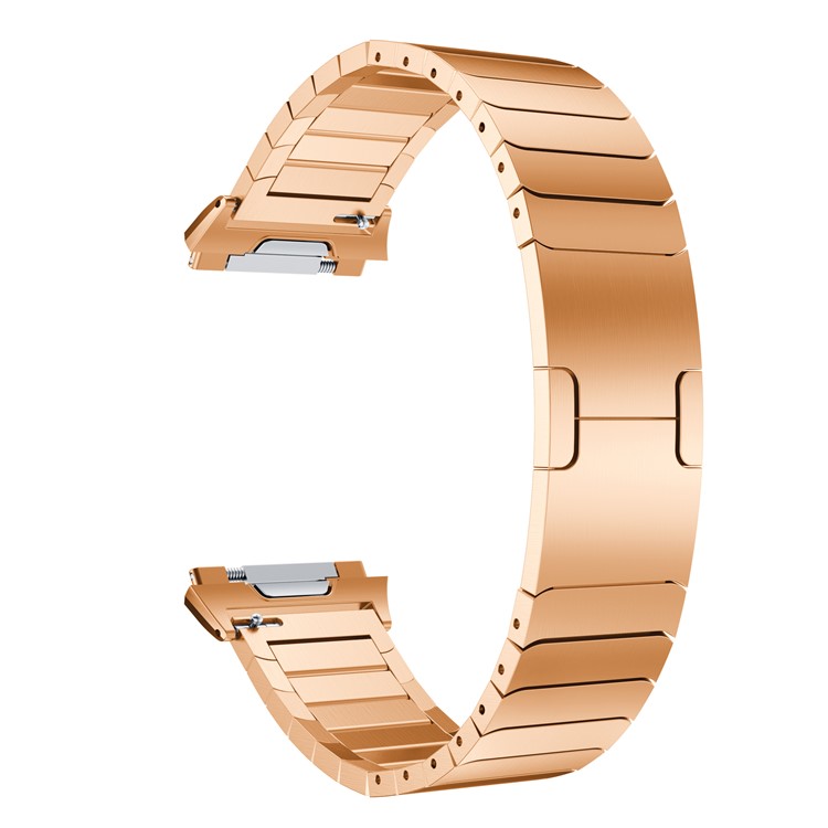 Stainless Steel Link Chain Watch Band Replacement with Lugs Adapters for Fitbit Ionic - Rose Gold Color-3