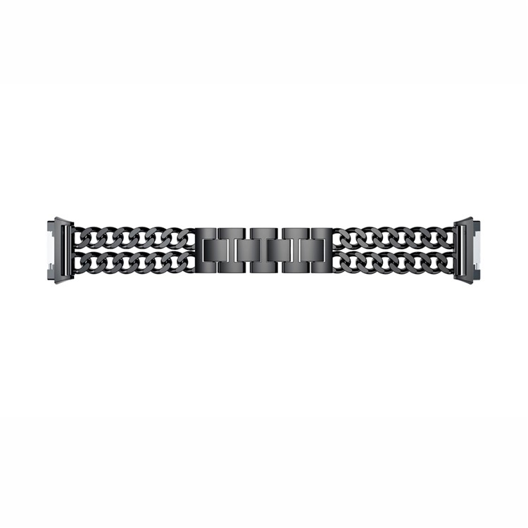 Cowboy Chain Alloy Watch Band with Lugs Adapters for Fitbit Ionic - Black-4