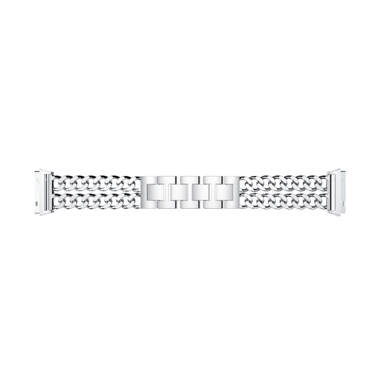Cowboy Chain Alloy Watch Strap with Lugs Adapters for Fitbit Ionic - Silver Color-4