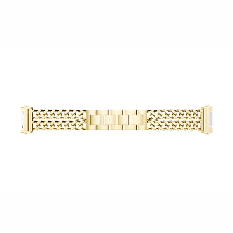 Cowboy Chain Alloy Watch Strap Replacement with Lugs Adapters for Fitbit Ionic - Gold Color-4