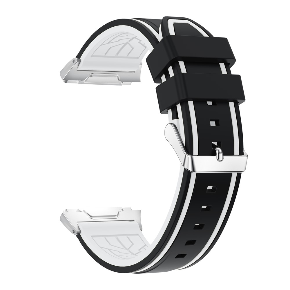 Bi-color Adjustable Silicone Wrist Strap Replacement for Fitbit Ionic - Black / White-1