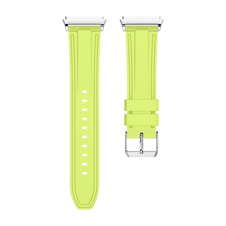 For Fitbit Ionic Bi-color Adjustable Flexible Silicone Watch Band Wrist Strap - Light Green-2