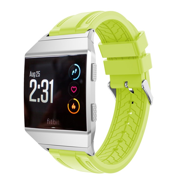 For Fitbit Ionic Bi-color Adjustable Flexible Silicone Watch Band Wrist Strap - Light Green-3
