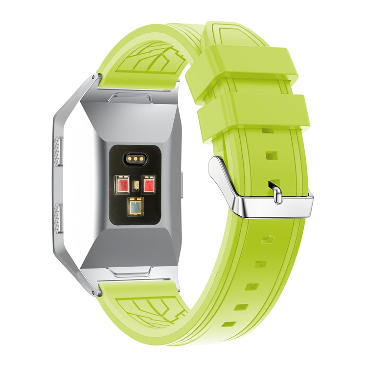For Fitbit Ionic Bi-color Adjustable Flexible Silicone Watch Band Wrist Strap - Light Green-4