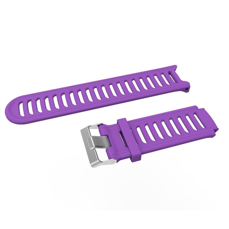 Metal Buckle Flexible Silicone Watch Band Replacement with Installment Tool Kit for Garmin Forerunner 910XT - Purple-2