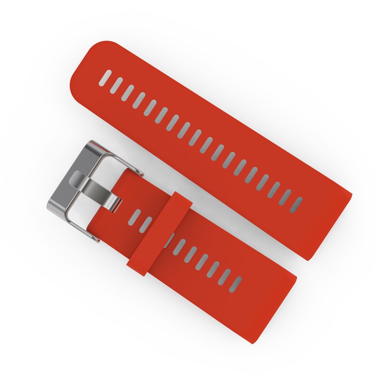 Metal Buckle Flexible Silicone Replacement Watch Band with Installment Tool Kit for Garmin Vivoactive HR - Red-2