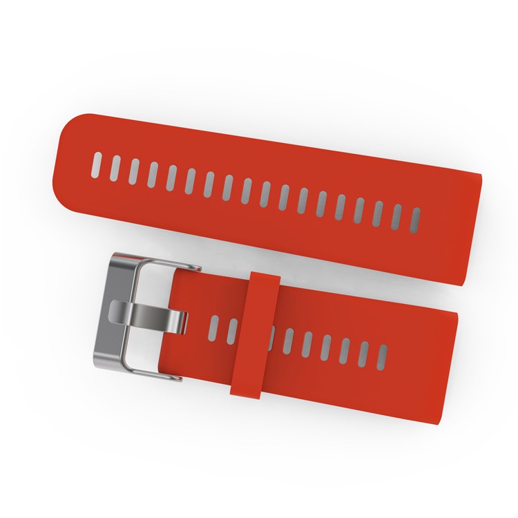 Metal Buckle Flexible Silicone Replacement Watch Band with Installment Tool Kit for Garmin Vivoactive HR - Red-3
