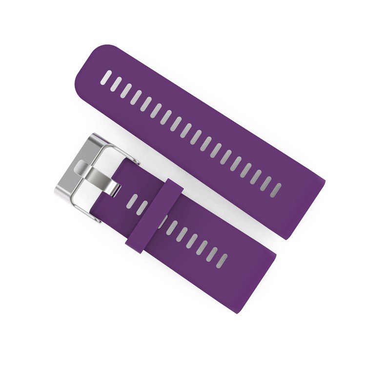 Metal Buckle Soft Flexible Silicone Watch Strap Replacement with Installment Tool Kit for Garmin Vivoactive HR - Purple-2