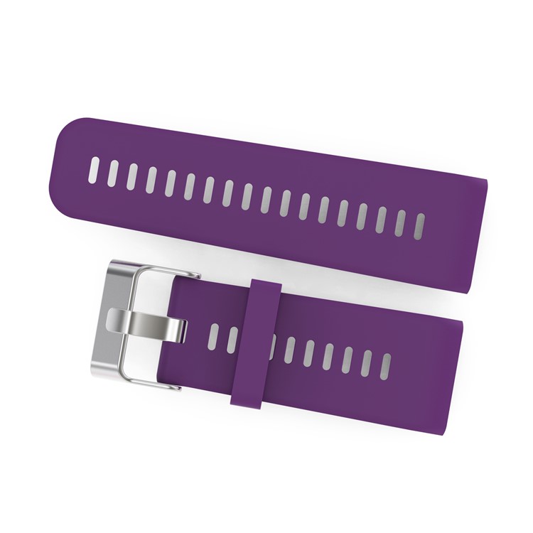 Metal Buckle Soft Flexible Silicone Watch Strap Replacement with Installment Tool Kit for Garmin Vivoactive HR - Purple-3