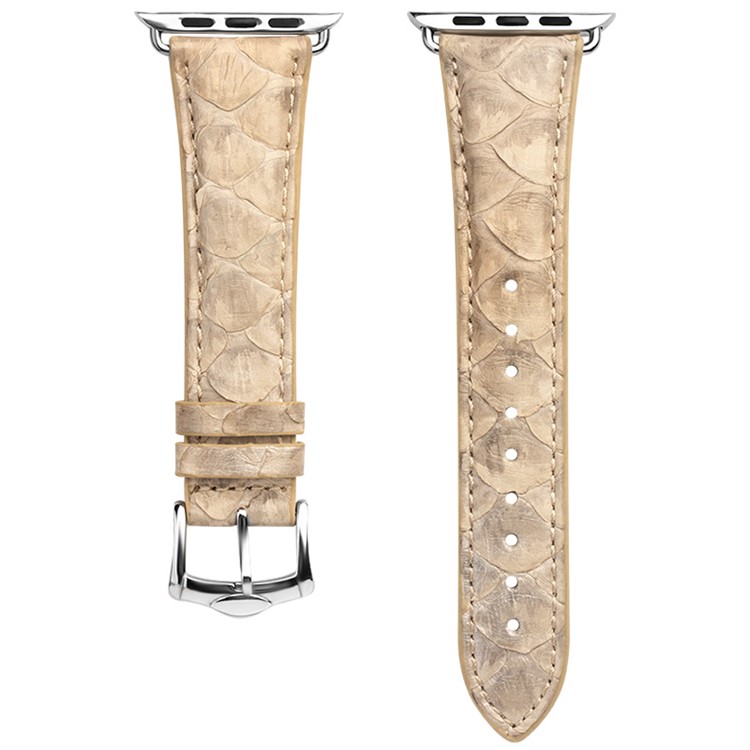 QIALINO Morelia Spilota Texture Genuine Leather Watch Band for Apple Watch Series 4 44mm / Series 3 2 1 42mm-2