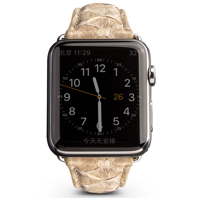 QIALINO Morelia Spilota Texture Genuine Leather Watch Band for Apple Watch Series 4 44mm / Series 3 2 1 42mm-6