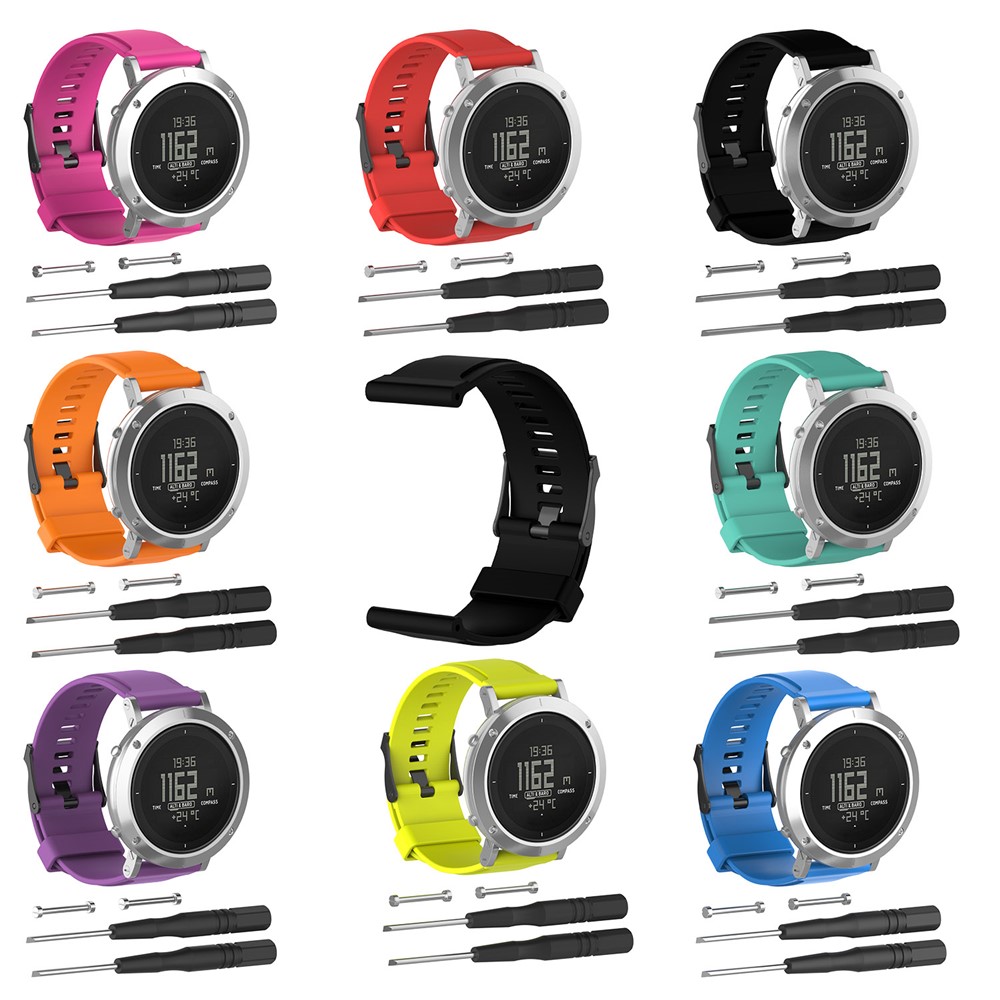 Silicone Wrist Watch Strap with Installation Tools for Suunto Essential - Black-4