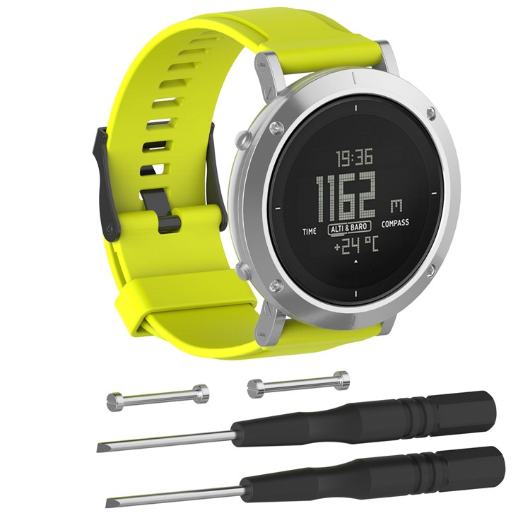 Soft Silicone Watch Band Replacement with Installation Tools for Suunto Essential - Green-3