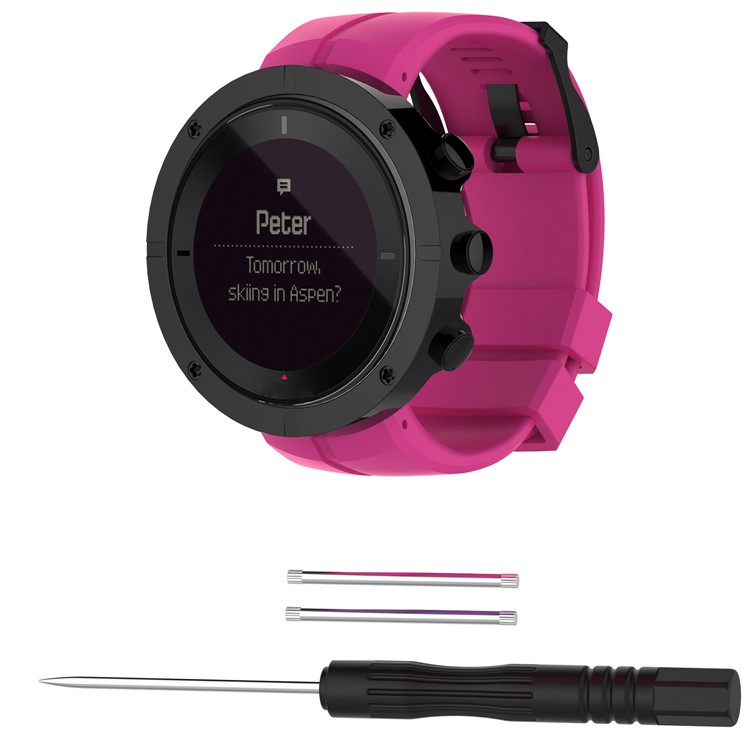 For Suunto Kailash Silicone Wrist Watch Strap Replacement with Installation Tools - Rose-1