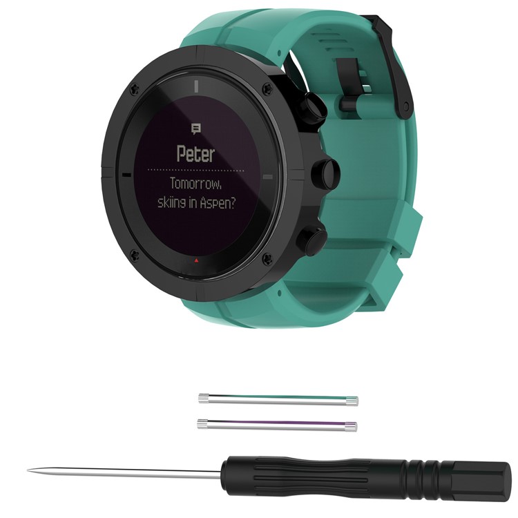 Soft Silicone Wrist Watch Band Strap with Installation Tools for Suunto Kailash - Cyan-1