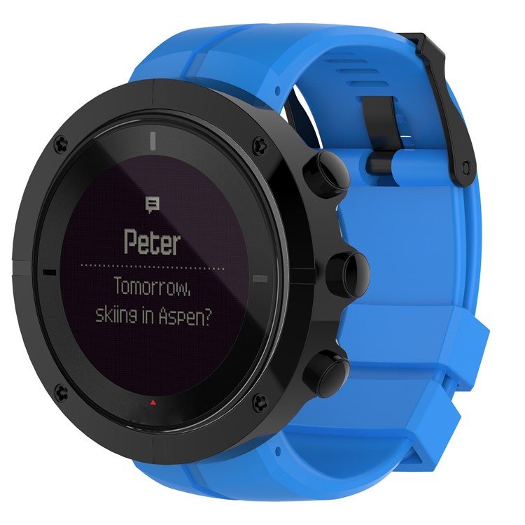Pin Buckle Silicone Watch Strap with Installation Tools for Suunto Kailash - Blue-2