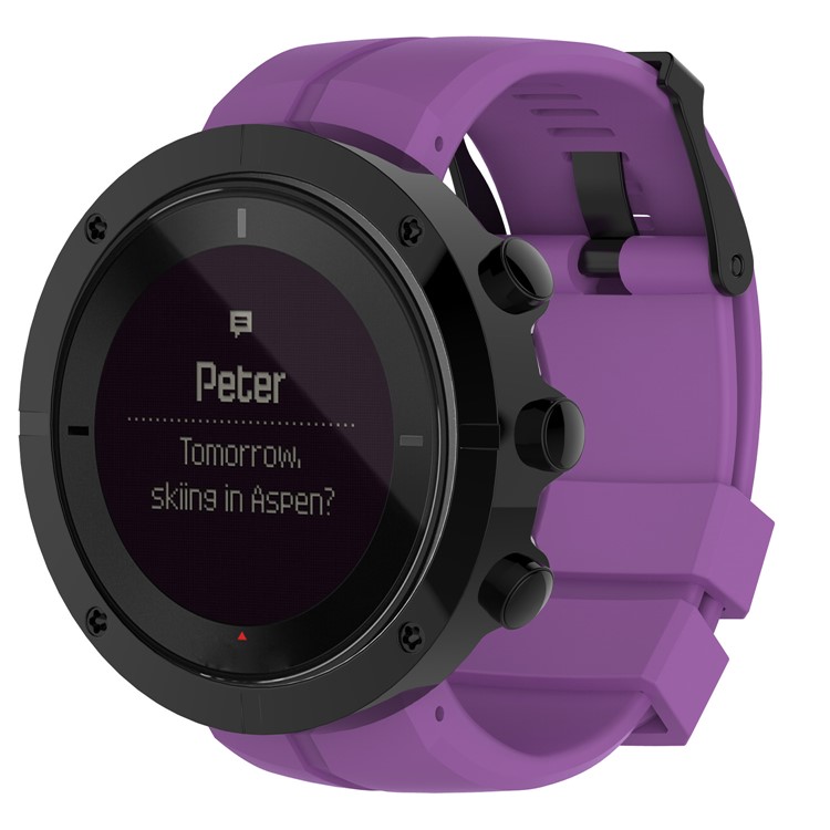 Pin Buckle Silicone Watch Band with Installation Tools for Suunto Kailash - Purple-1