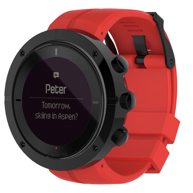 Soft Silicone Wrist Watch Band with Installation Tools for Suunto Kailash - Red-2