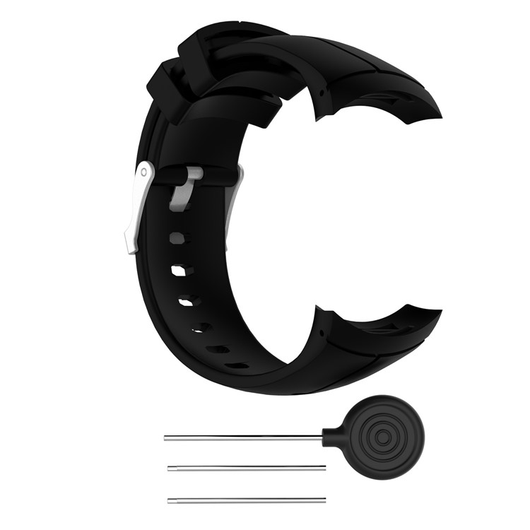 Reemplazo De Correa De Reloj De Silicona Para Suunto Spartan Ultra Con Barras De Resorte Y Herramienta - Negro-1
