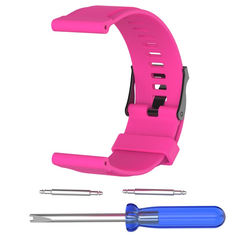 Silicone Watch Strap Replacement for Suunto Traverse with Spring Bars and Tool - Rose-1