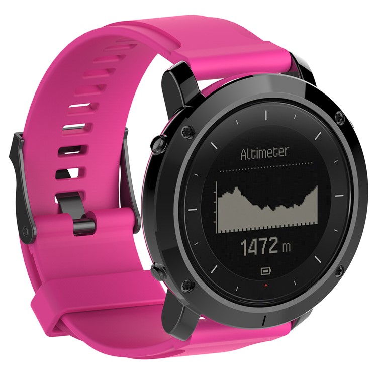 Silicone Watch Strap Replacement for Suunto Traverse with Spring Bars and Tool - Rose-2