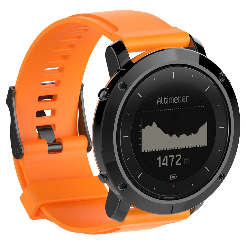Silicone Watch Strap for Suunto Traverse with Spring Bars and Tool - Orange-2
