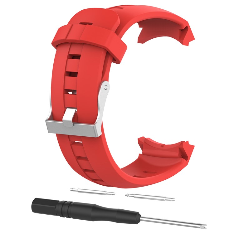 Replacement Silicone Watchband for Suunto Spartan Sport with Spring Bars and Tool - Red-1