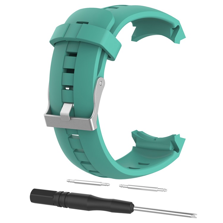 Silicone Watch Wrist Bracelet for Suunto Spartan Sport with Spring Bars and Tool - Cyan-1