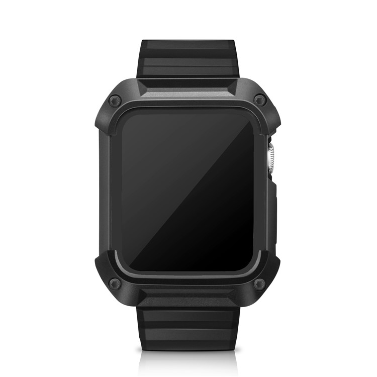 Flexibles TPU Sportuhrarmband Für Apple Watch Serie 2/1 42mm - Schwarz-2