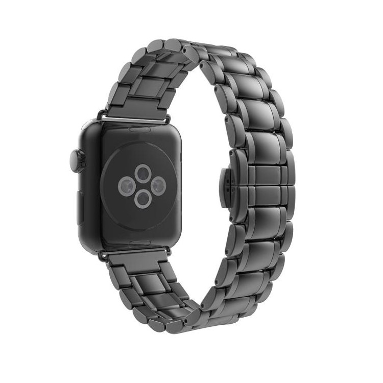 Correa De Reloj De Acero Inoxidable De Repuesto Para Apple Watch Series 5 4 40mm / Serie 3 2 1 38 Mm - Negro-1
