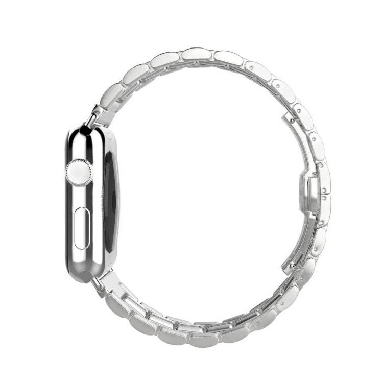 Edelstahlarmband Für Apple Watch Serie 5 4 40mm / Serie 3 2 1 38mm - Silberfarbe / Grau-2