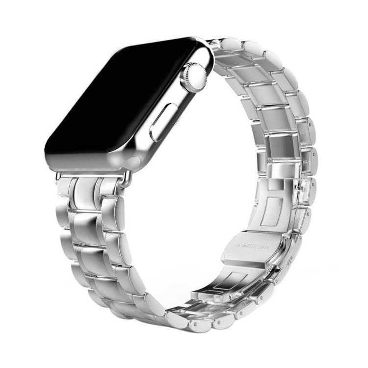 Edelstahlarmband Für Apple Watch Serie 5 4 40mm / Serie 3 2 1 38mm - Silberfarbe / Grau-6