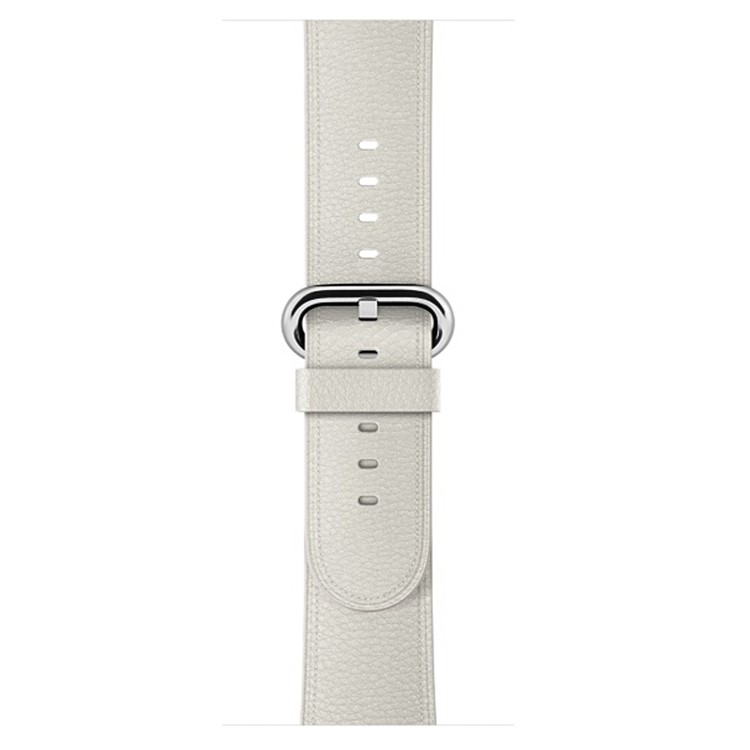 Litchi Texture Genuine Leather Watchband for Apple Watch Series 4 40mm / Series 3 2 1 38mm - White-5