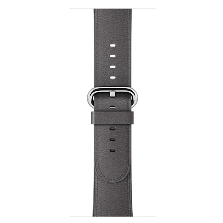 Litchi Texture Genuine Leather Watch Band for Apple Watch Series 4 40mm / Series 3 2 1 38mm - Grey-5