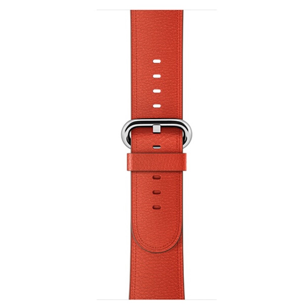 Litchi Texture Genuine Leather Watch Bracelet for Apple Watch Series 4 40mm / Series 3 2 1 38mm - Orange-2