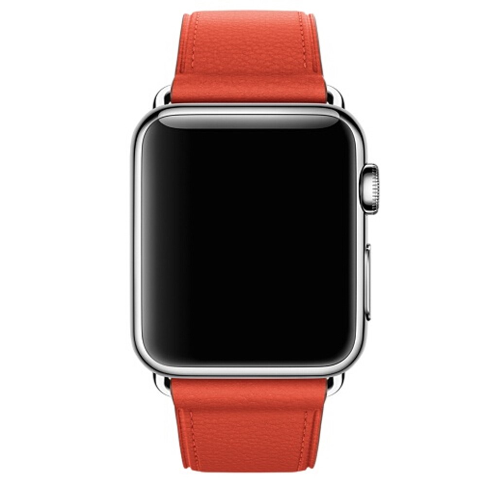 Litchi Texture Genuine Leather Watch Bracelet for Apple Watch Series 4 40mm / Series 3 2 1 38mm - Orange-3